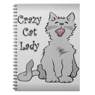 Caderno Espiral Senhora louca do gato