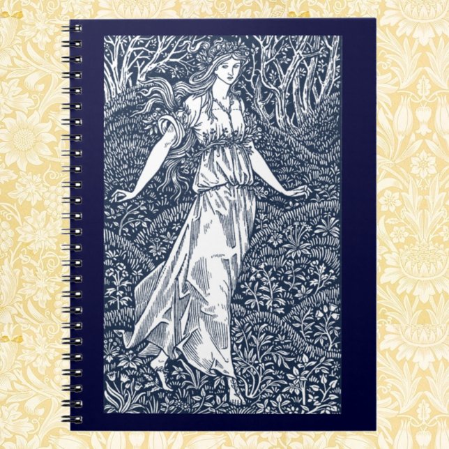 Caderno Espiral senhora no Woods (Criador carregado)