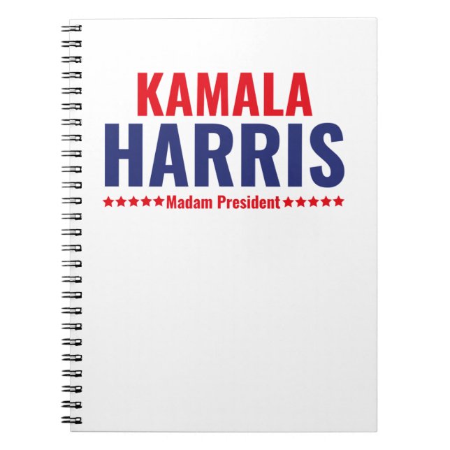 Caderno Espiral Senhora Presidente Kamala Harris (Frente)