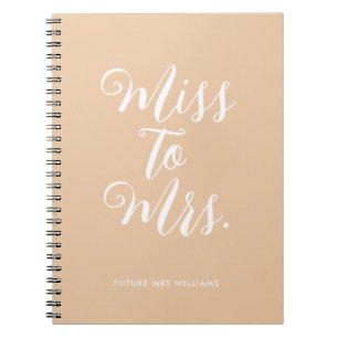 Caderno Espiral Senhorita Elegante para a Sra. Chic Modern Wedding