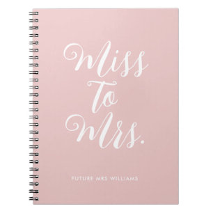 Caderno Espiral Senhorita Elegante para a Sra. Chic Modern Wedding