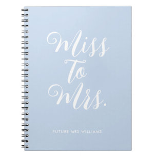 Caderno Espiral Senhorita Elegante para a Sra. Chic Modern Wedding