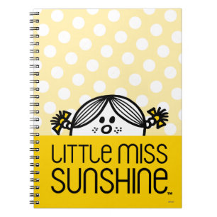 Caderno Espiral Senhorita pequena Luz do sol Peeking Sobre Nome