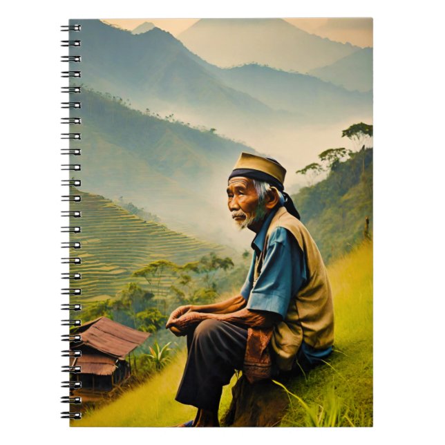 Caderno Espiral Sentado em Serenidade (Frente)