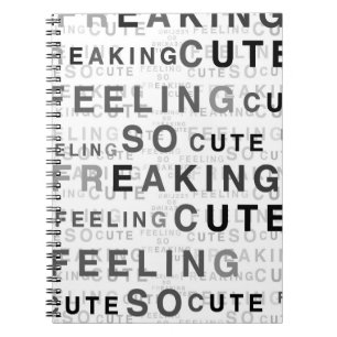 Caderno Espiral Sentir Design de texto Bonito