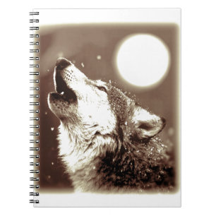 Caderno Espiral Sepia Wolf & Moon