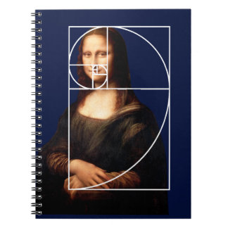 Caderno Espiral Sequência Fibonacci Leonardo da Vinci Mona Lisa
