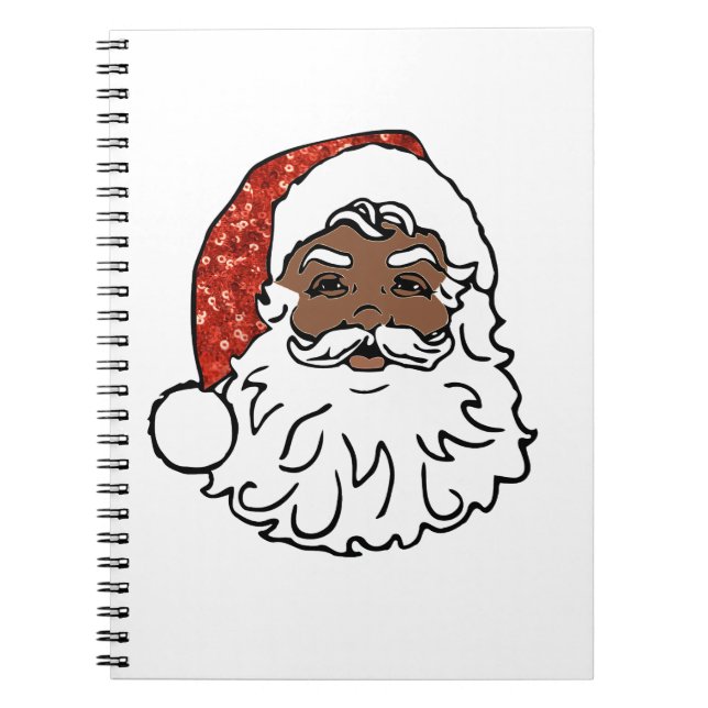 Caderno Espiral sequências de preto santa claus (Frente)