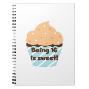 Caderno Espiral Ser 16 é camisas e presentes doces do aniversári