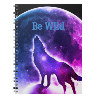 Caderno Espiral Ser notebook da lua de lobo selvagem
