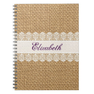 Caderno Espiral Serapilheira com laço delicado - monograma do
