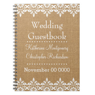 Caderno Espiral Serapilheira do país e casamento branco do laço 