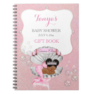 Caderno Espiral Sereia-Africana Bebê-Rosa-Rosa