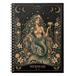 Caderno Espiral Sereia, Arte do Tarot Starlit