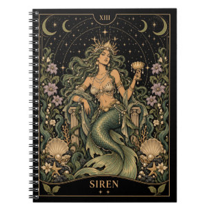 Caderno Espiral Sereia, Arte do Tarot Starlit