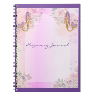 Caderno Espiral Sereia com arte bebê por Renee Lavoie