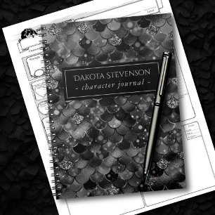 Caderno Espiral Sereia Gótica Gótico Escuro, mas Escala Negra Gi