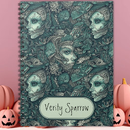 Caderno Espiral Sereia Gótica Vitoriana Escura Personalizada