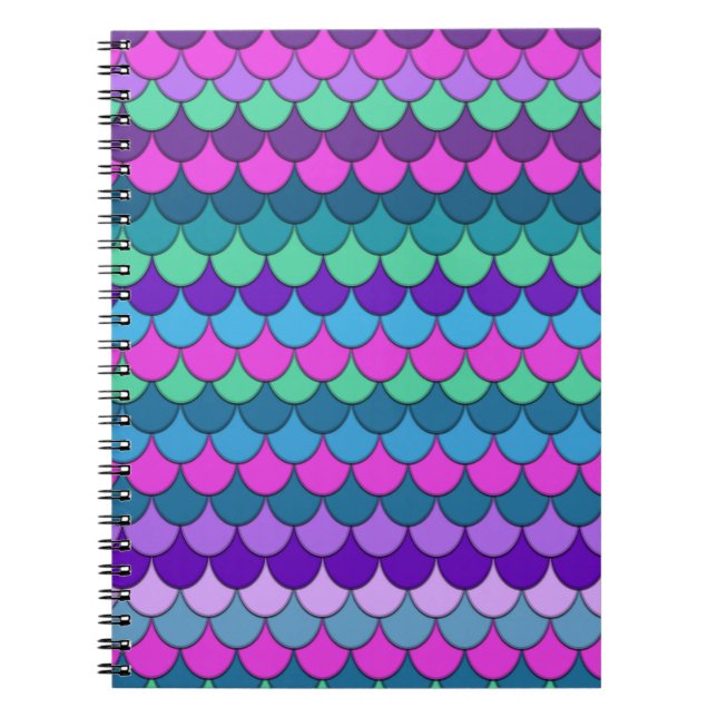 Caderno Espiral Sereia Multicolorida Colorida (Frente)