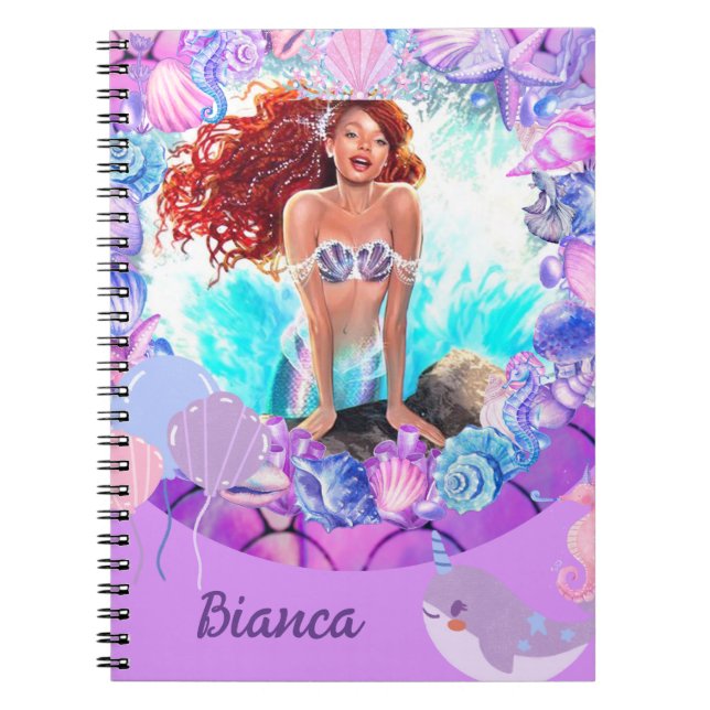 Caderno Espiral Sereia Preta (Frente)