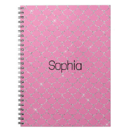 Caderno Espiral Sereia Rosa Prateada