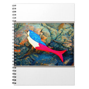 Caderno Espiral sereia vermelha e azul
