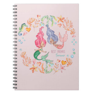 Caderno Espiral Sereias Melhores Amigos para sempre - BFF Personal