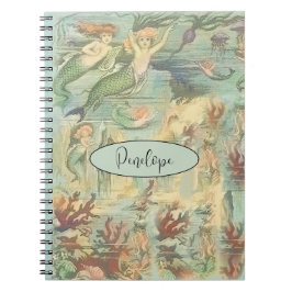Caderno Espiral Sereias Náuticas Vintage e seu notebook nome