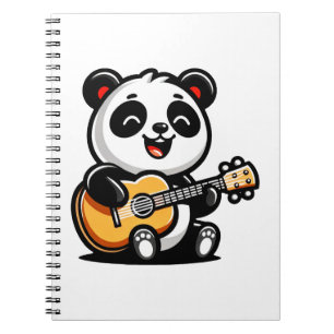 Caderno Espiral Serenata Melódica de Panda - Arte de Violão Acústi