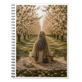 Caderno Espiral Serene Orchard Sticky Notes | Romantic Botanical