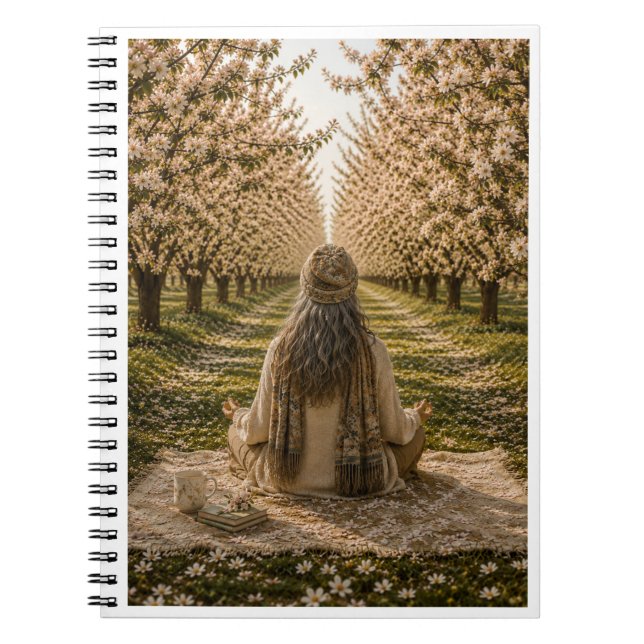 Caderno Espiral Serene Orchard Sticky Notes | Romantic Botanical  (Frente)