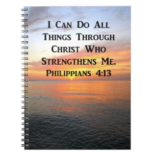 CADERNO ESPIRAL SERENE SUNRISE PHILIPPIANS 4:13 FOTO