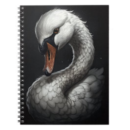 Caderno Espiral "Serene Swan" Floral Art Spiral Notebook