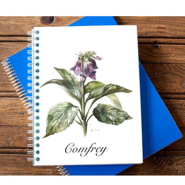 Caderno Espiral Serene Watercolor Comfrey, personalizada (Criador carregado)