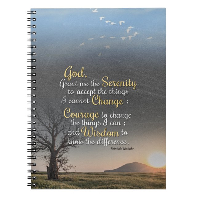 Caderno Espiral Serenidade, coragem e sabedoria (Frente)