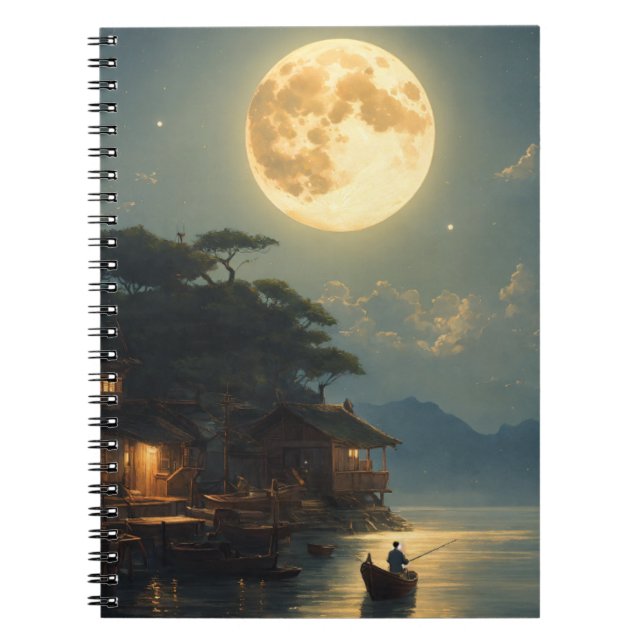 Caderno Espiral Serenidade iluminada pela lua... desbloqueie sua c (Frente)