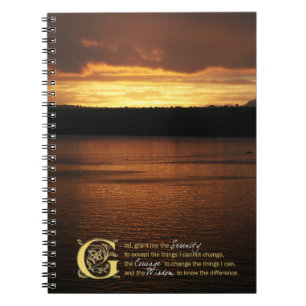 Caderno Espiral Serenidade Oradora Sobre Diário Sunset