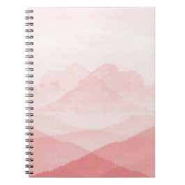 Caderno Espiral Serenidade Paisagem Rosa Romântica