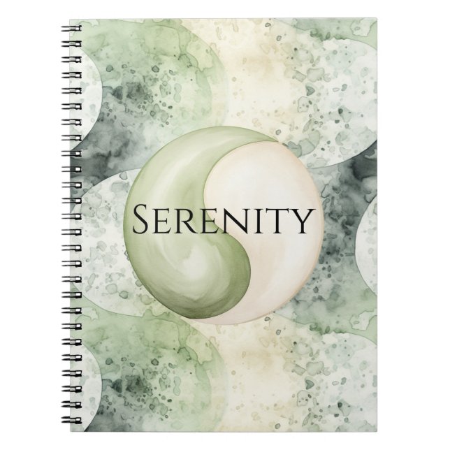 Caderno Espiral Serenidade Yin Yang Verde (Frente)