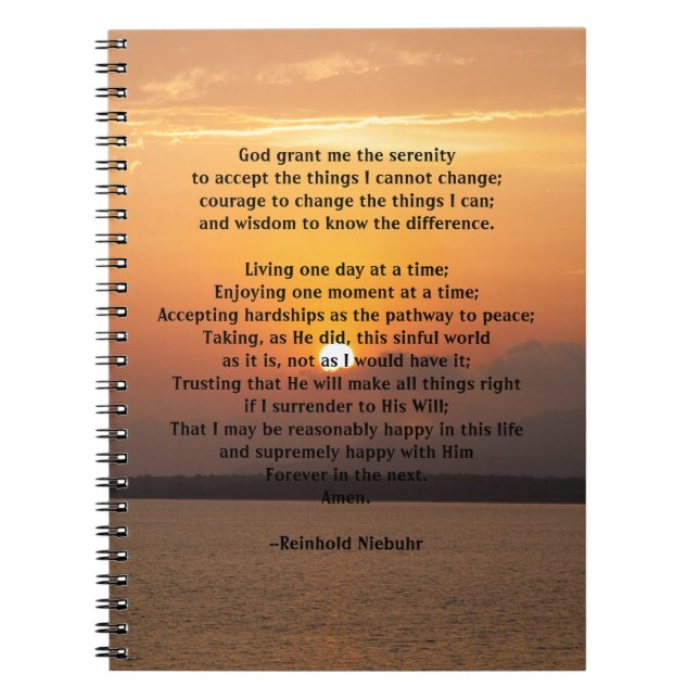 Caderno Espiral Serenity Prayer (Frente)