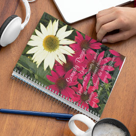 Caderno Espiral Serenity Prayer Coneflowers Floral