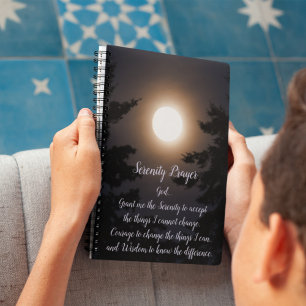 Caderno Espiral Serenity Prayer Full Moon Ascensão