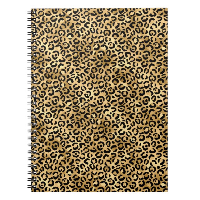 Caderno Espiral Série Blue and Gold Leopard Design 2 (Frente)
