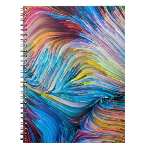 Caderno Espiral Série Color In Motion. Design de fundo do Flowi