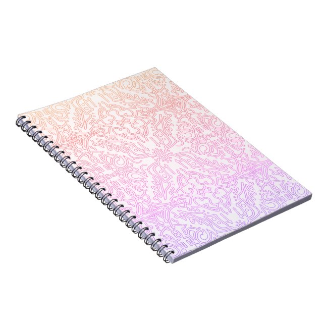 Caderno Espiral Série de padrões de Mandala Sonho Rosa Suave (Lado Direito)