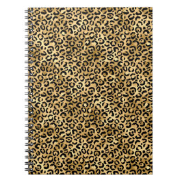 Caderno Espiral Série Leopardo Azul e Dourado Design 2