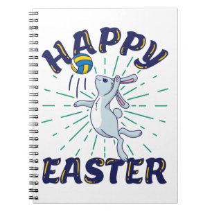 Caderno Espiral Serve de Salto de Voleibol de Coelho da Páscoa