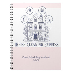 Caderno Espiral Serviços domésticos de limpeza de casas encantador