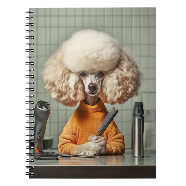 Caderno Espiral Sessão de remoção de poodle do na moda (Frente)