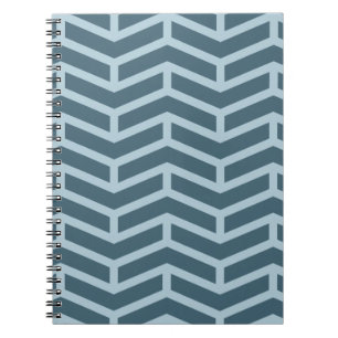 Caderno Espiral Setas Nítidas em Oposição Crítica Chevron Dois Ton